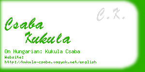 csaba kukula business card